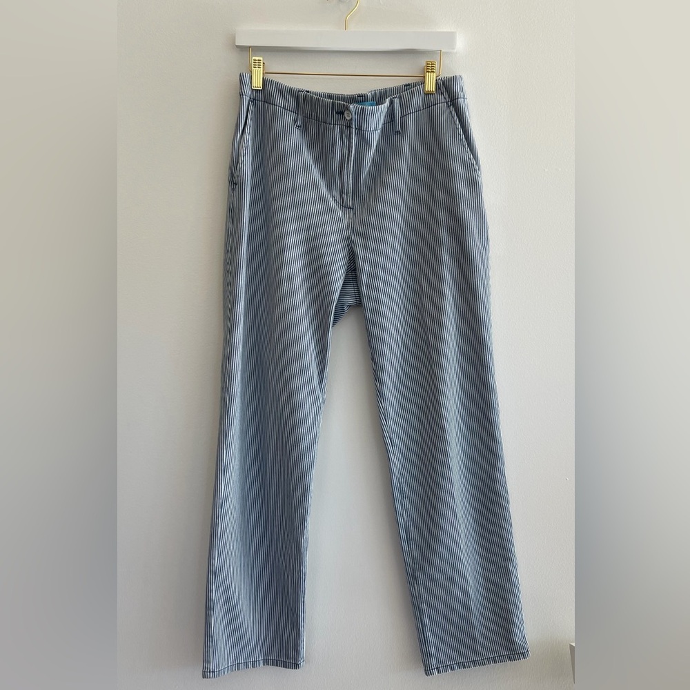 J. McLaughlin Navy and White Pinstripe Pants